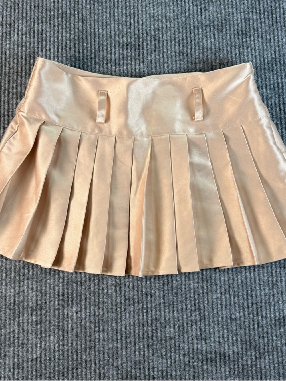 Baby Phat Satin Pleated Mini Skirt in Champagne Blush